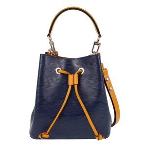 Louis Vuitton Navy Orange Epi Neo Noe BB 2way Bucket Bag